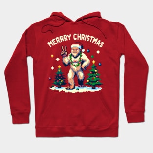 Merry Christmas Yeti Pixel Art Hoodie